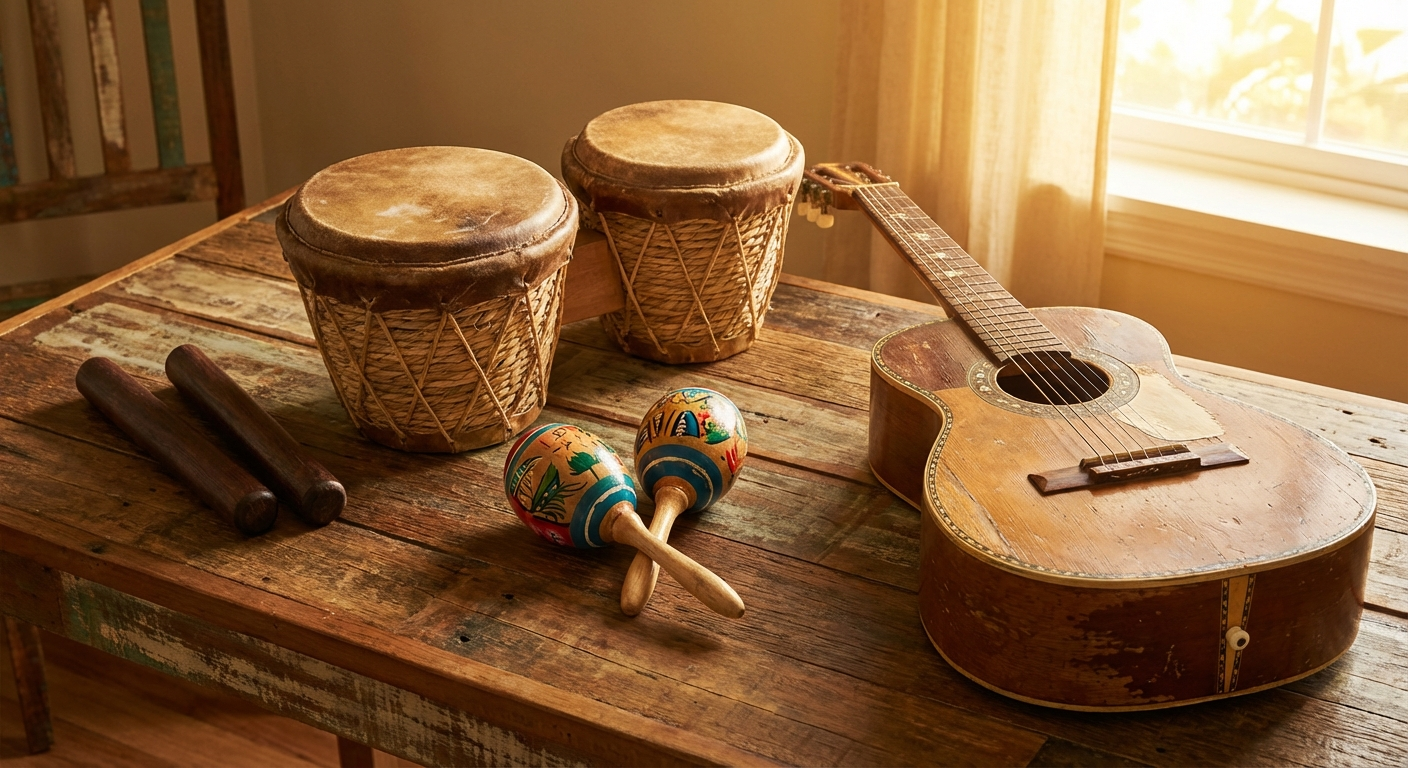 Cuba Main Instruments Instrumentos Musicales Cubanos: Claves, Bongós, Congas y Tres — Aroma ...